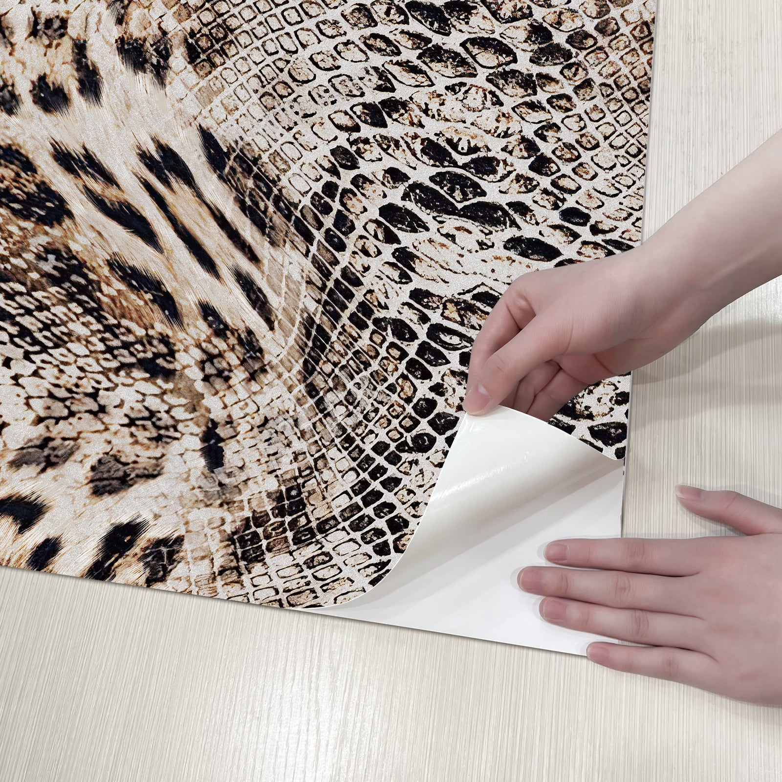 Leopard Snake Print Vintage Peel and Stick Wallpaper