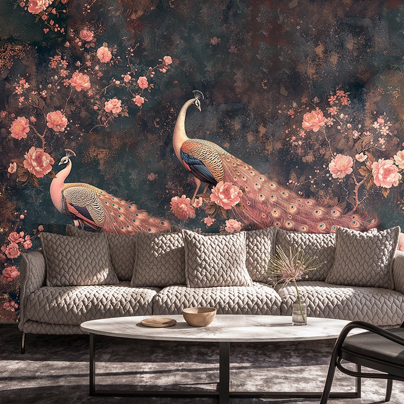 Peacock Flower Peel and Stick Wall Mural