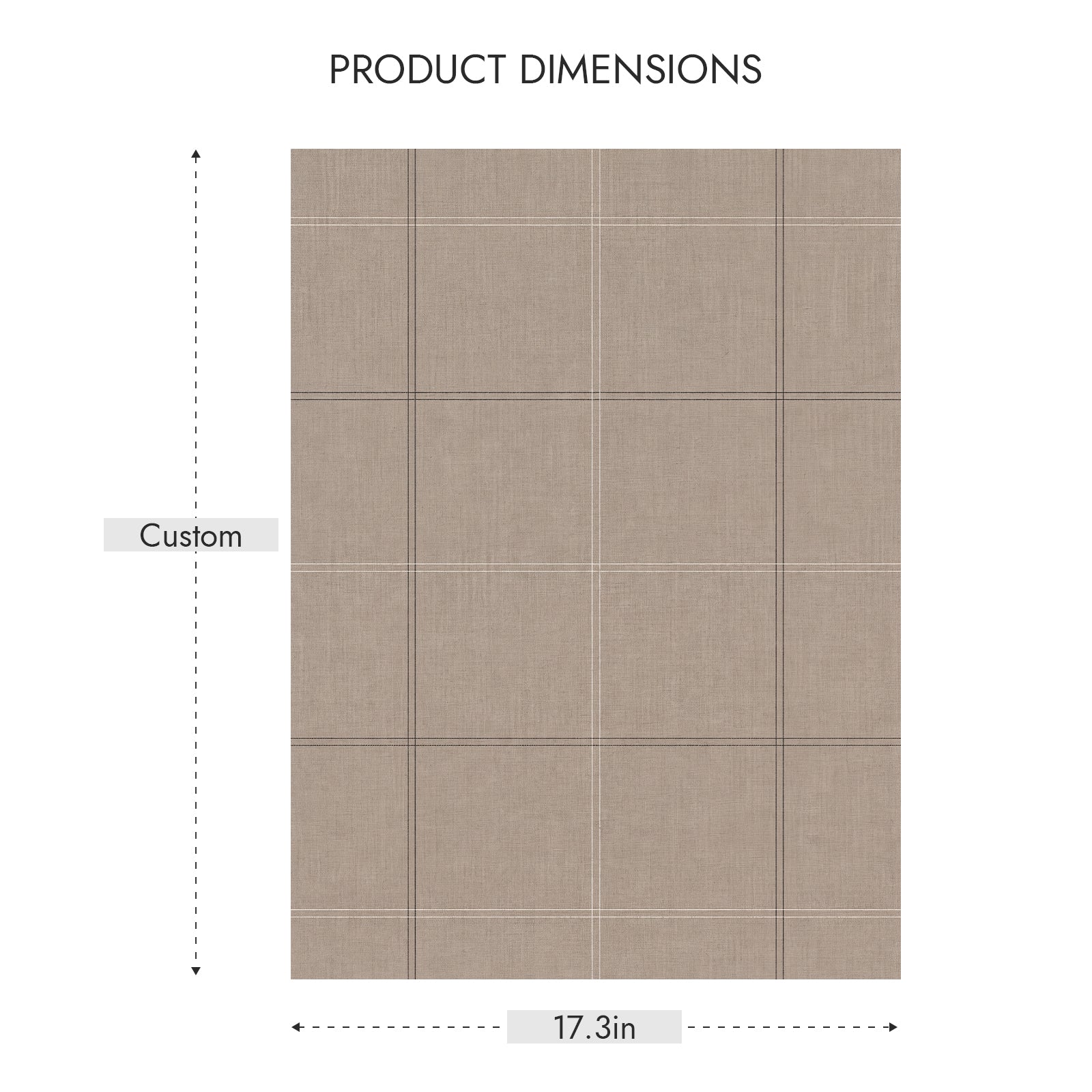Truffle Brown Linen Textured Grid Peel and Stick Wallpaper