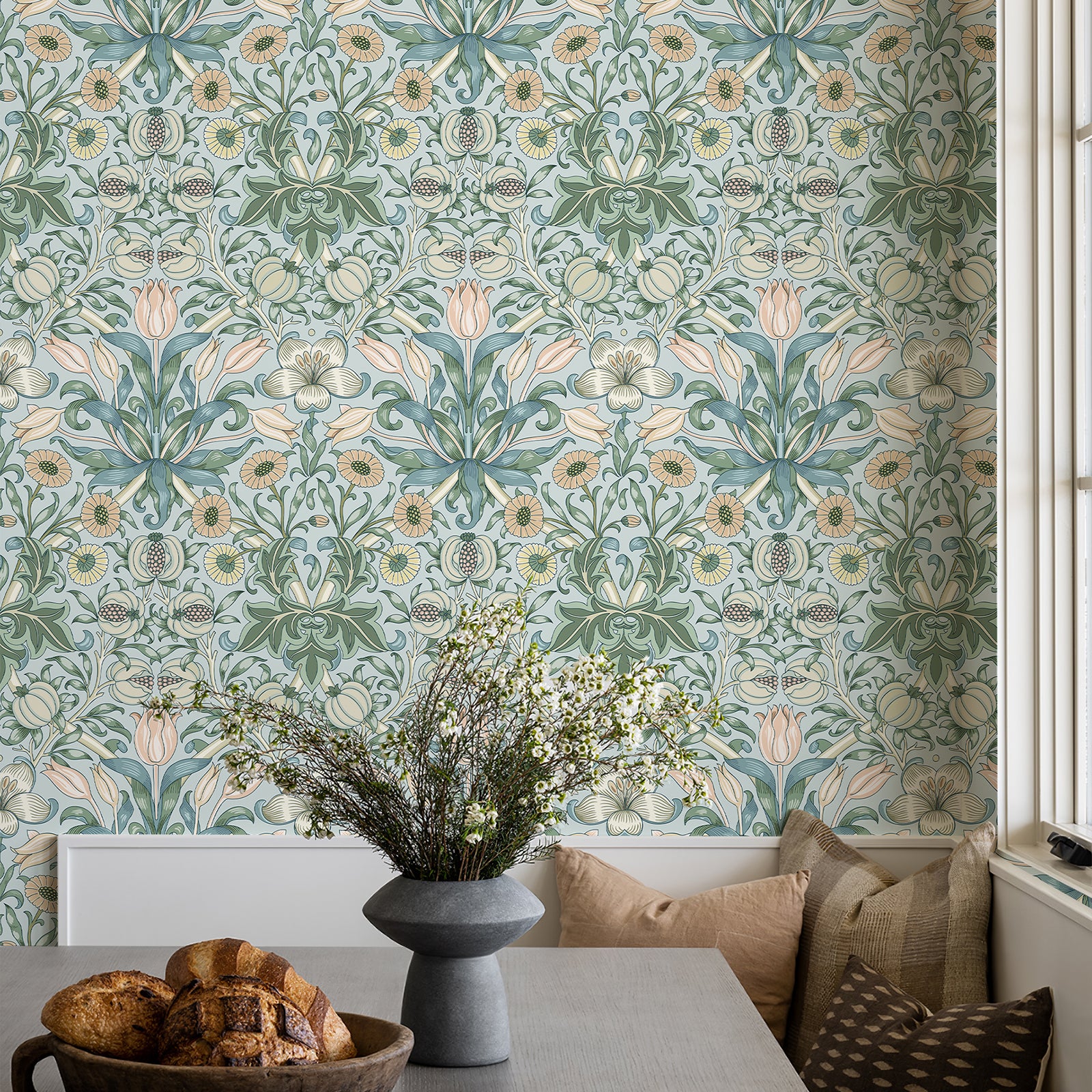 Vintage Pomegranate Flower Wallpaper