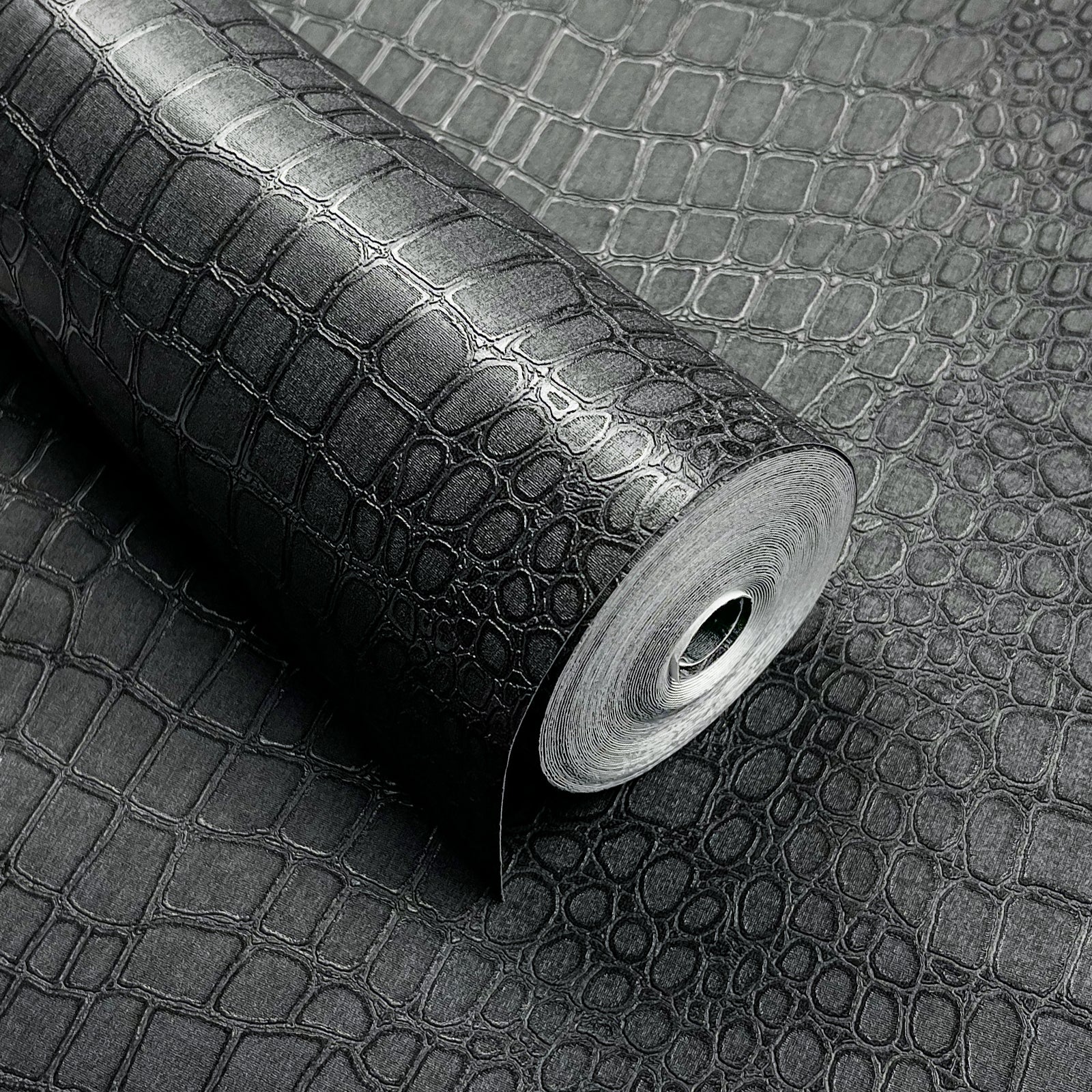Removable Crocodile-Pattern Wallpaper, Embossed-Texture Wall Decal