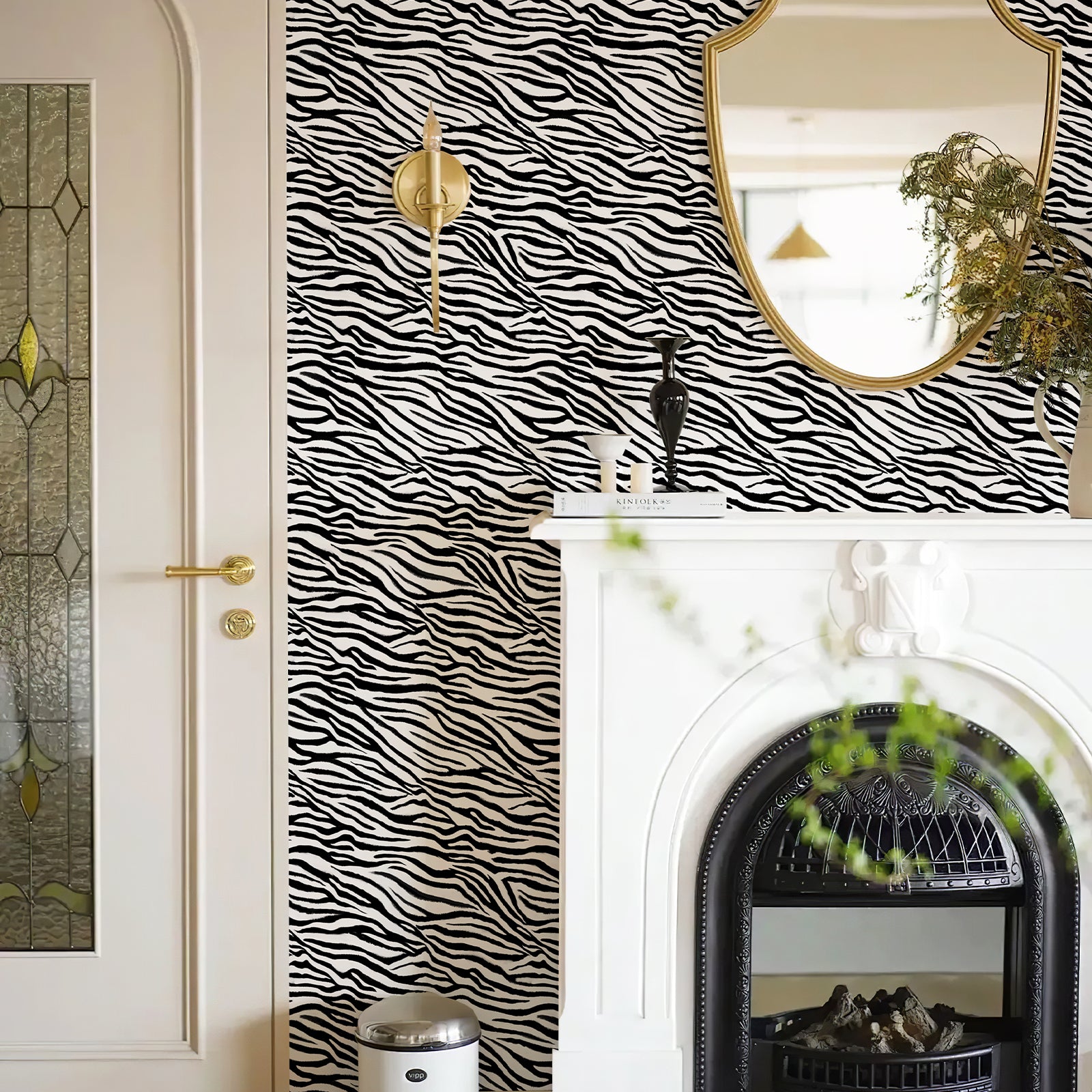 Zebra stripe self-adhesive wallpaper