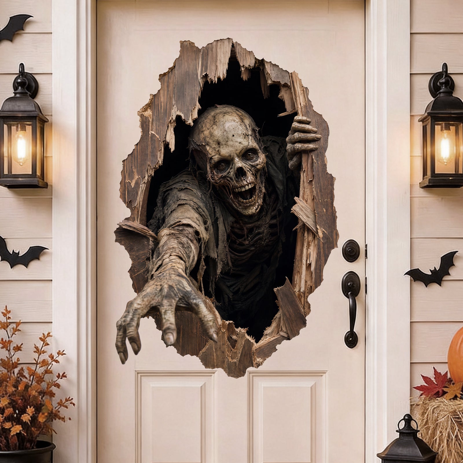 Décorations d'Halloween Décoration de porte autocollante Undead Reach