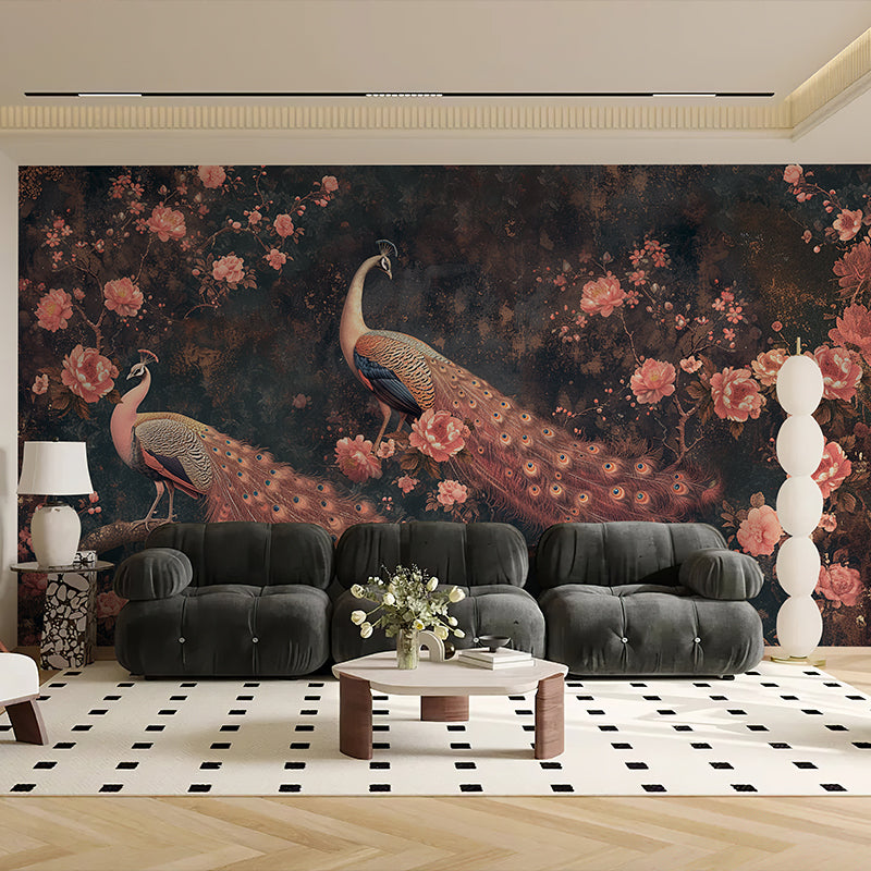 Peacock Flower Peel and Stick Wall Mural