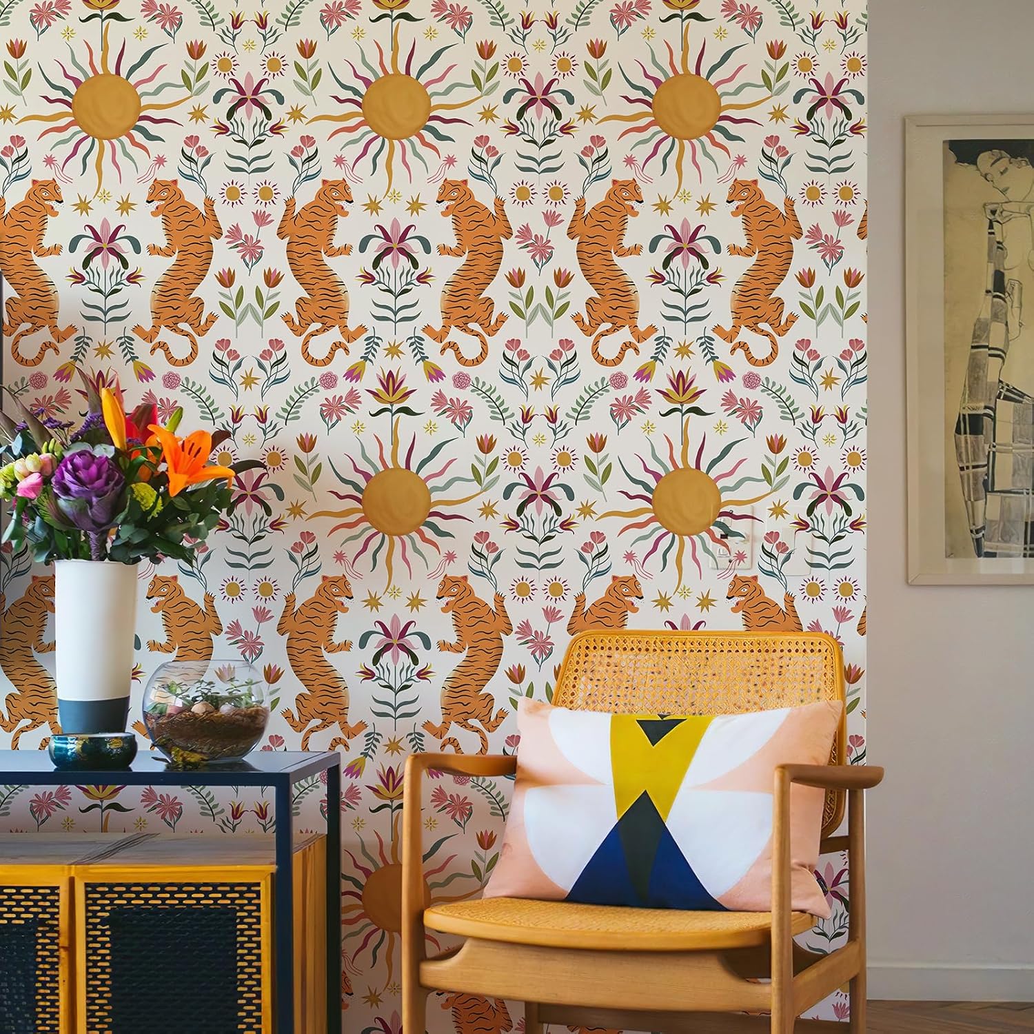 Tigger-Patterned Self-Adhesive Wallpaper