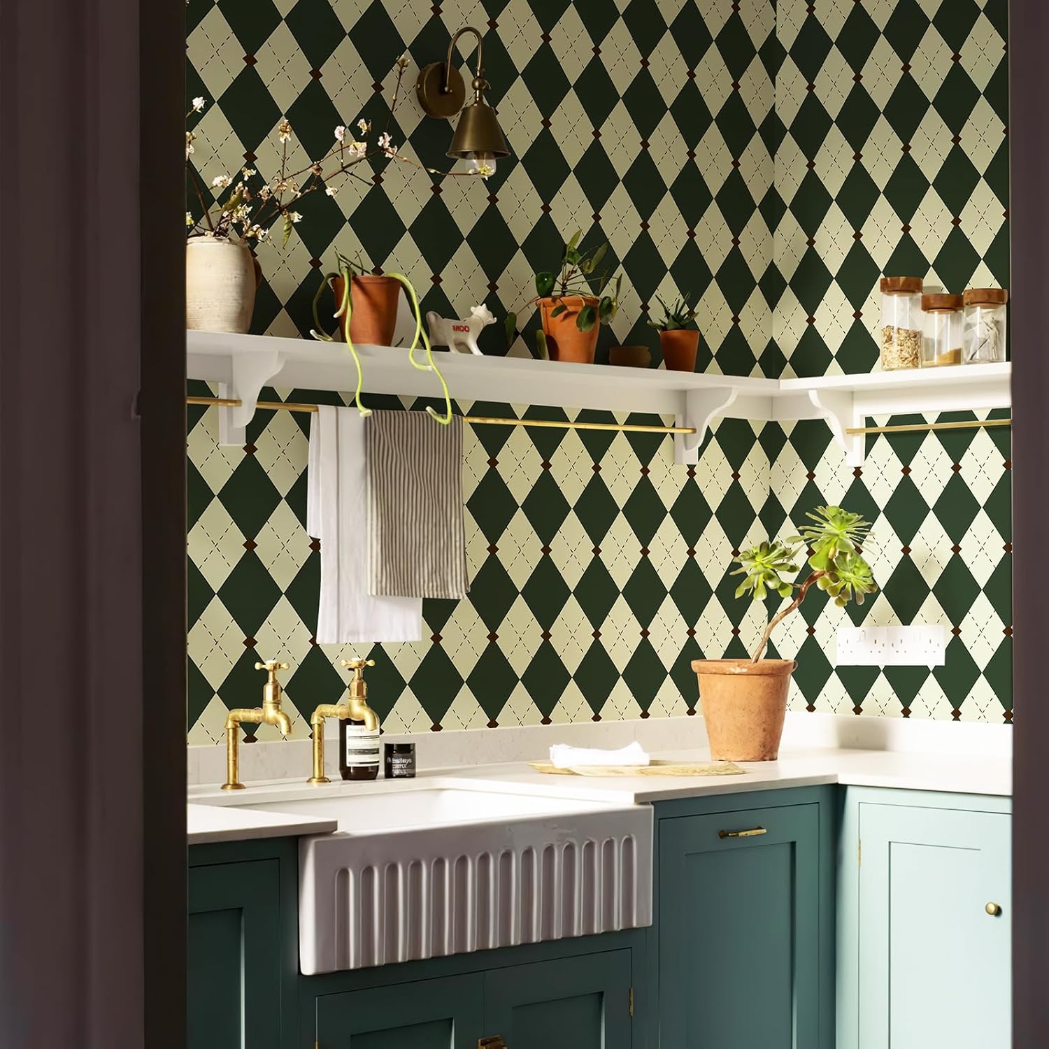 Retro Plaid Self-Adhesive Wallpaper