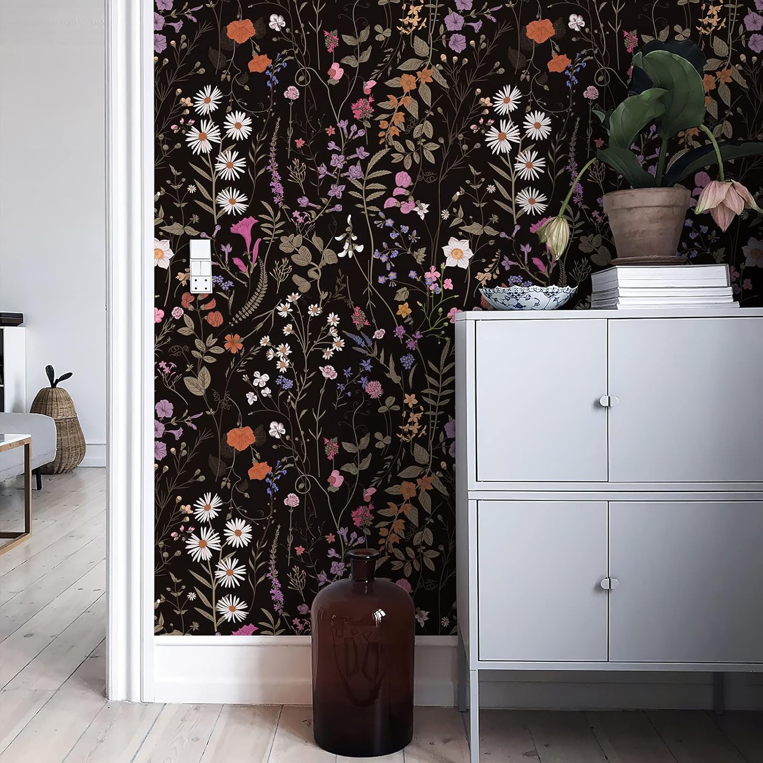 JiffDiff Floral Self-Adhesive Wallpaper