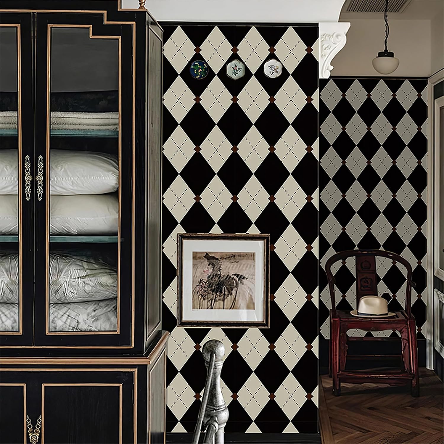 Retro Plaid Self-Adhesive Wallpaper
