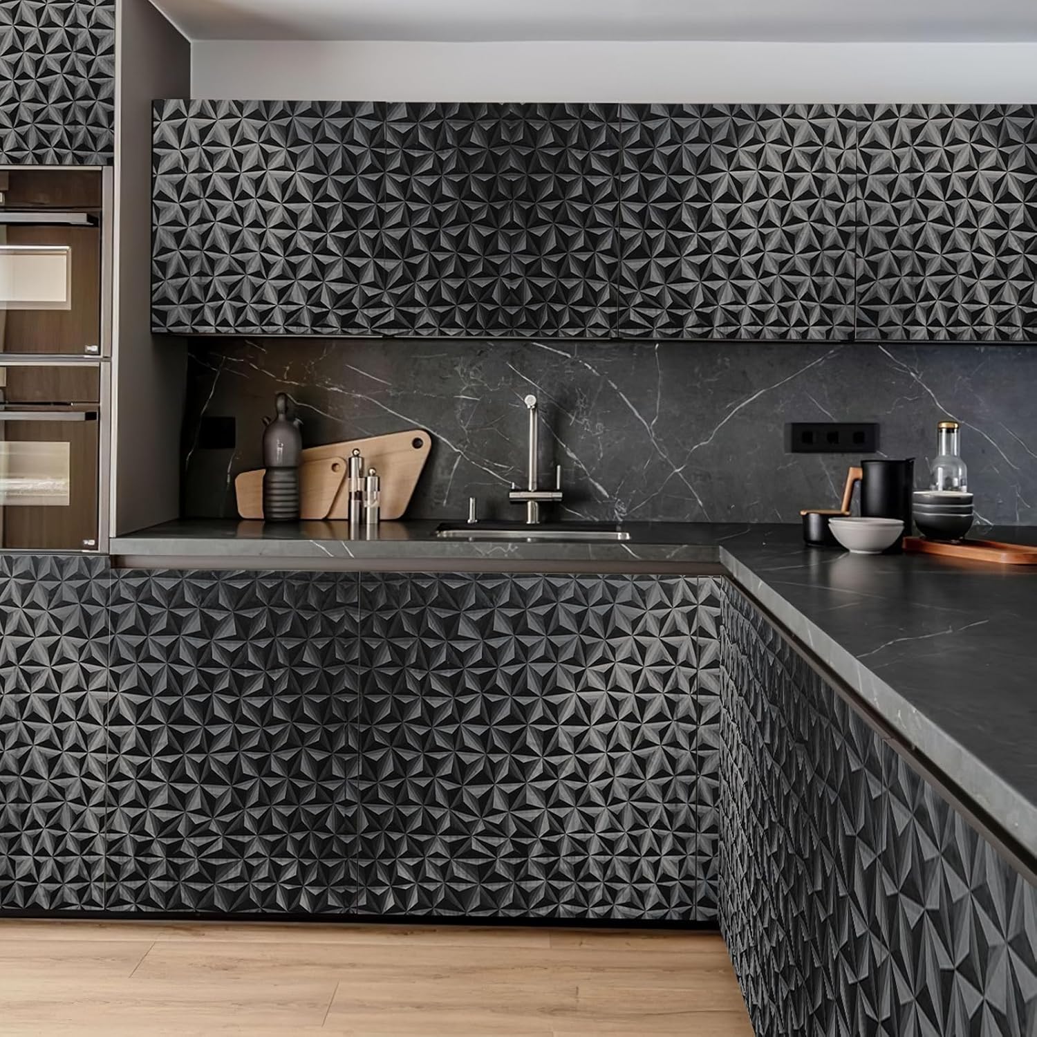 Removable Crocodile-Pattern Wallpaper, Embossed-Texture Wall Decal