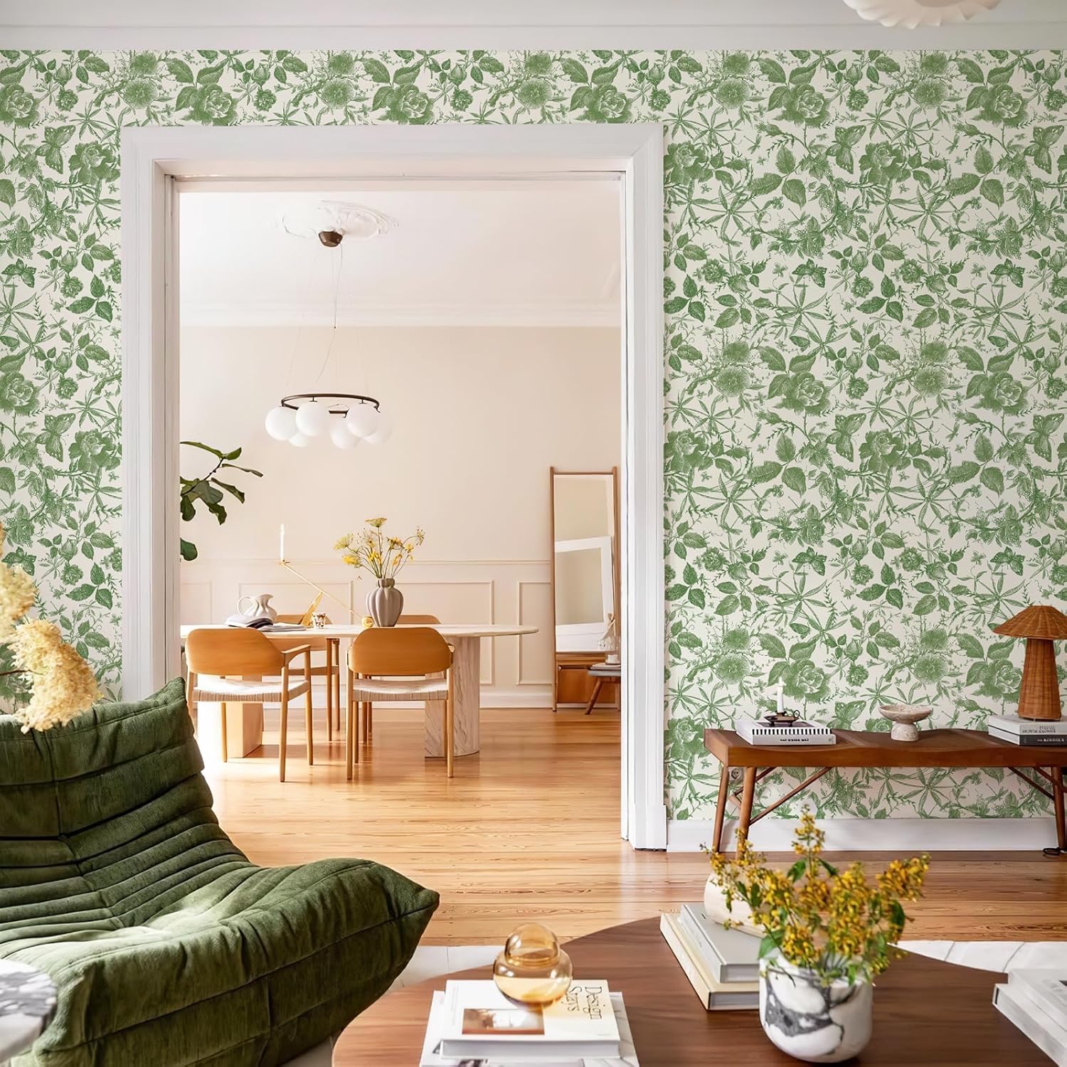 Vintage Butterfly and Floral Wallpaper — Black Rose Pattern