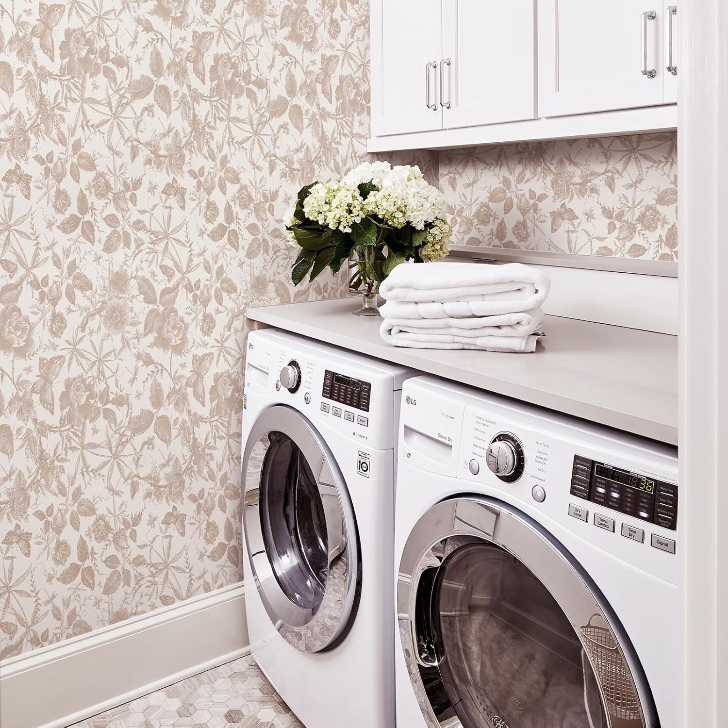 Vintage Butterfly and Floral Wallpaper — Black Rose Pattern