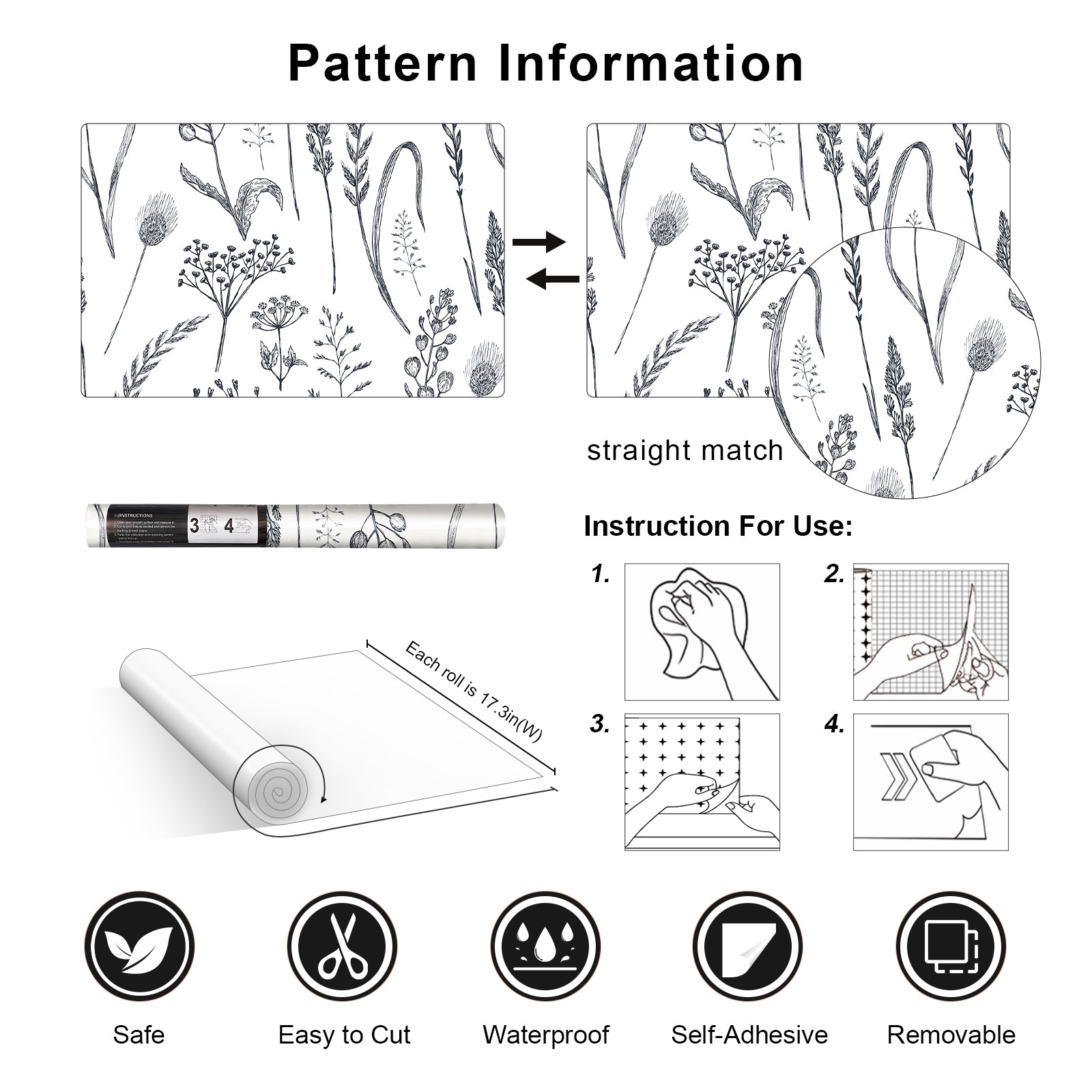 Farmhouse Botanical Wheat Meadow Peel and Stick Wallpaper