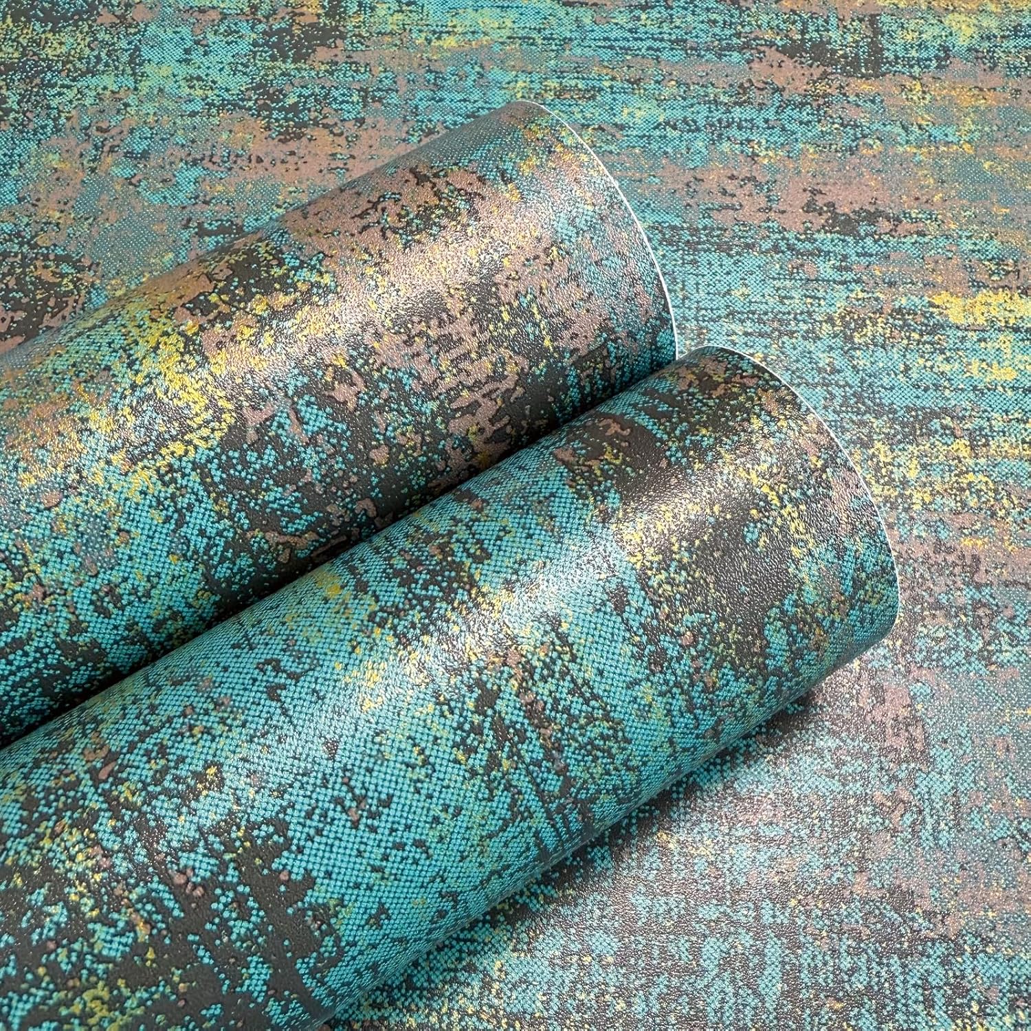 Industrial-Style Metal and Concrete Wallpaper