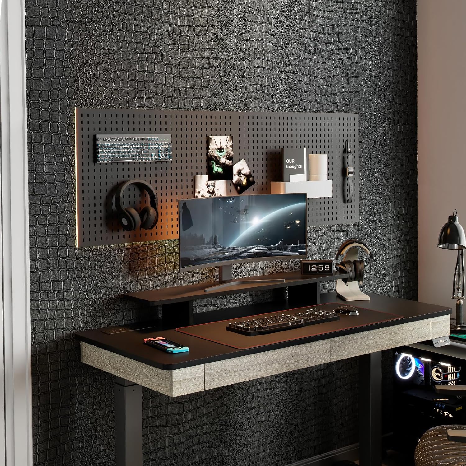 Removable Crocodile-Pattern Wallpaper, Embossed-Texture Wall Decal