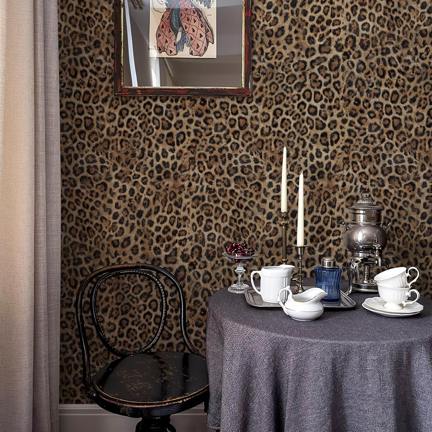 Upgraded Leopard Print Self-Adhesive Wallpaper — Unique & Stylish Brown Cheetah Print Film