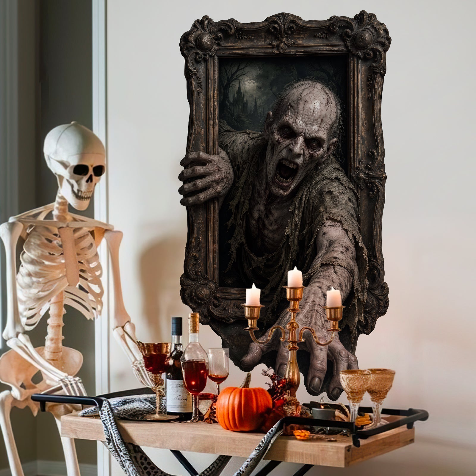 Halloween decorations Haunted Frame Peel and Stick Wall Decal Wall Painting