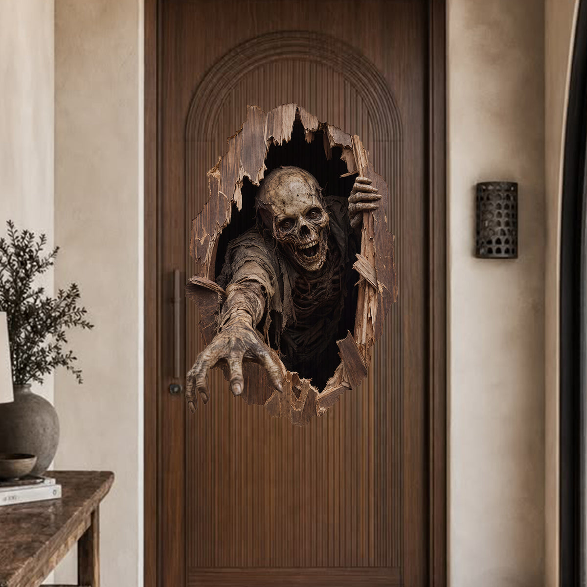 Halloween decorations Undead Reach Peel and Stick Door Decal