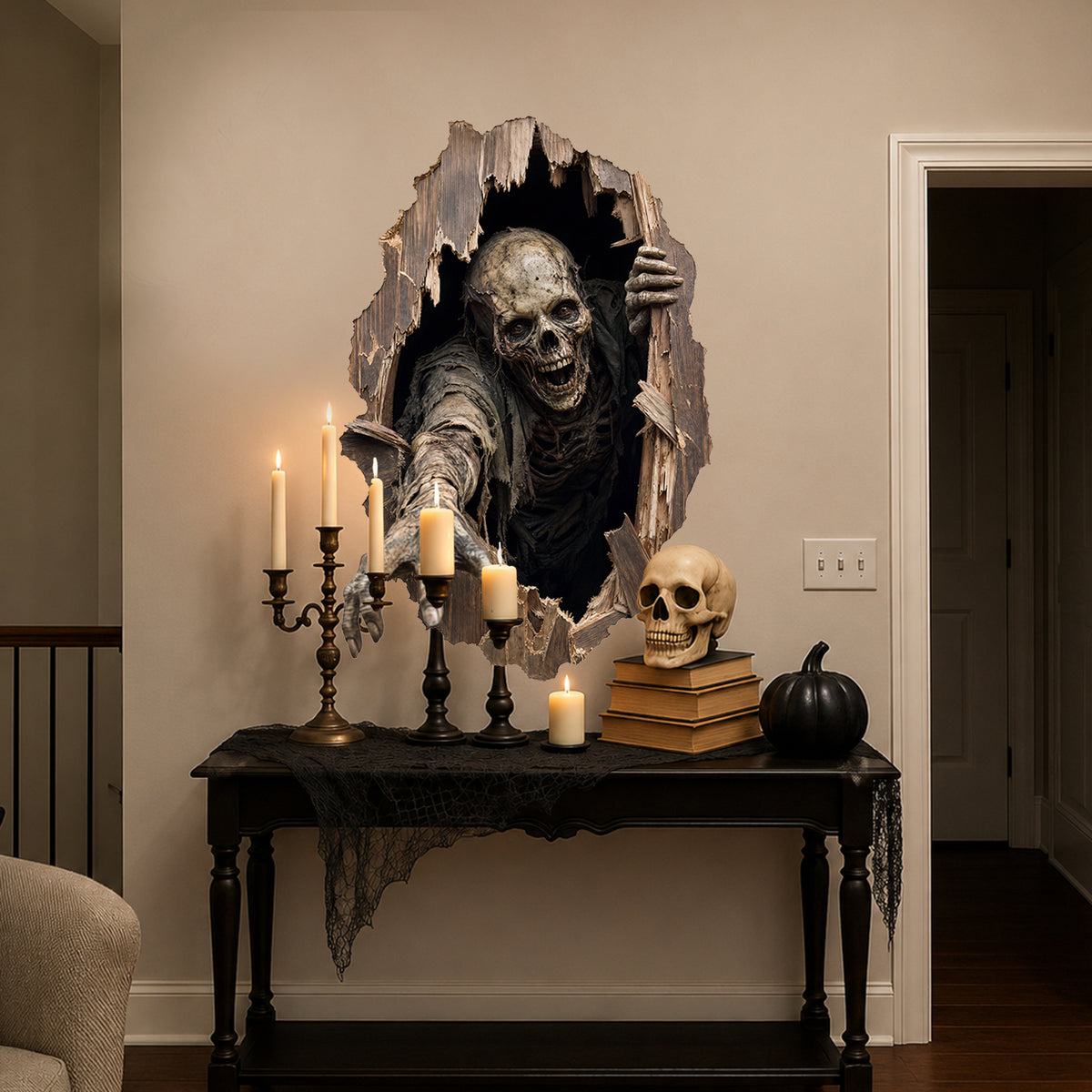 Halloween decorations Undead Reach Peel and Stick Door Decal