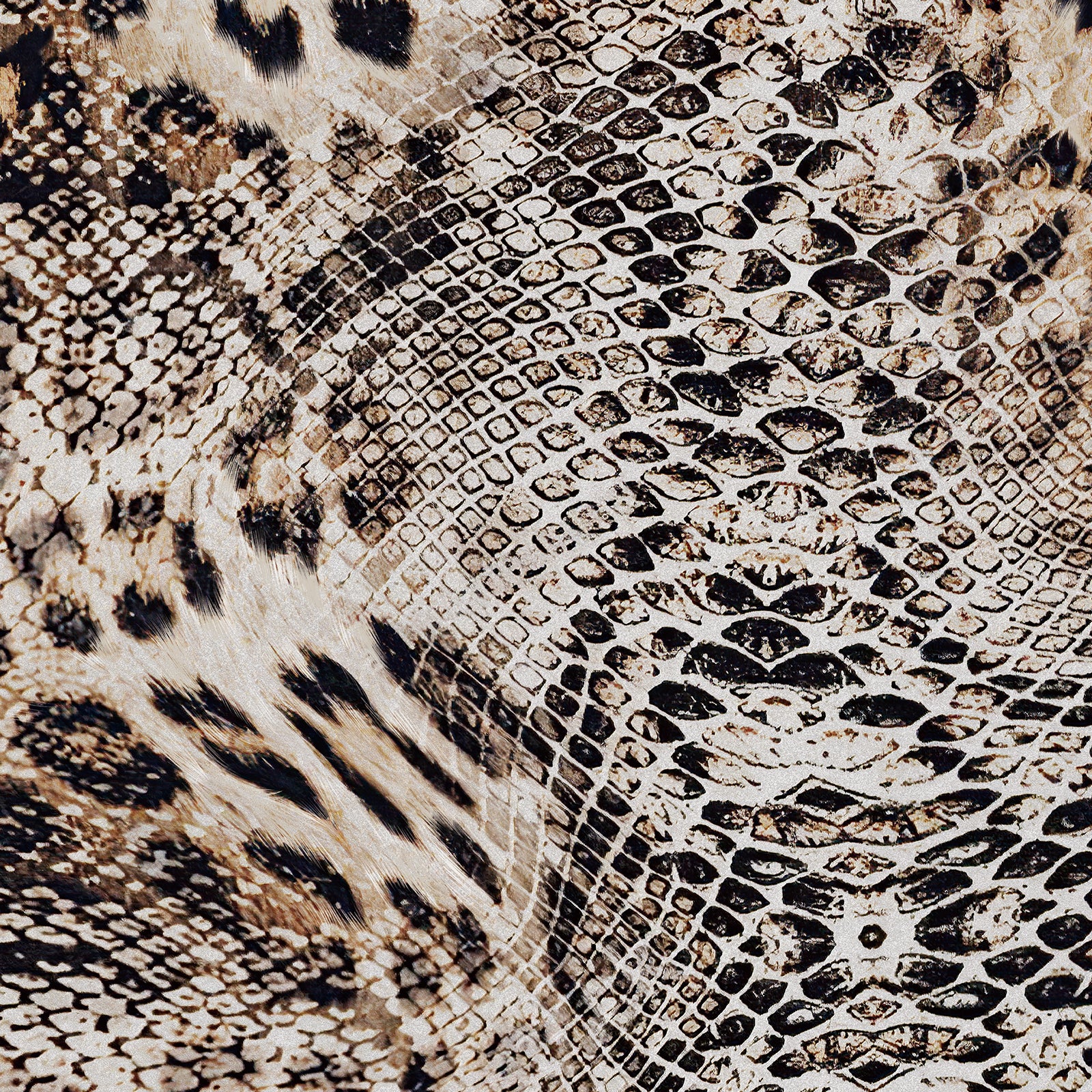 Leopard Snake Print Vintage Peel and Stick Wallpaper