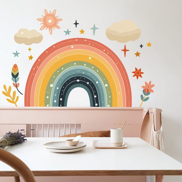 Colorful Rainbow Peel and Stick Wall Decal
