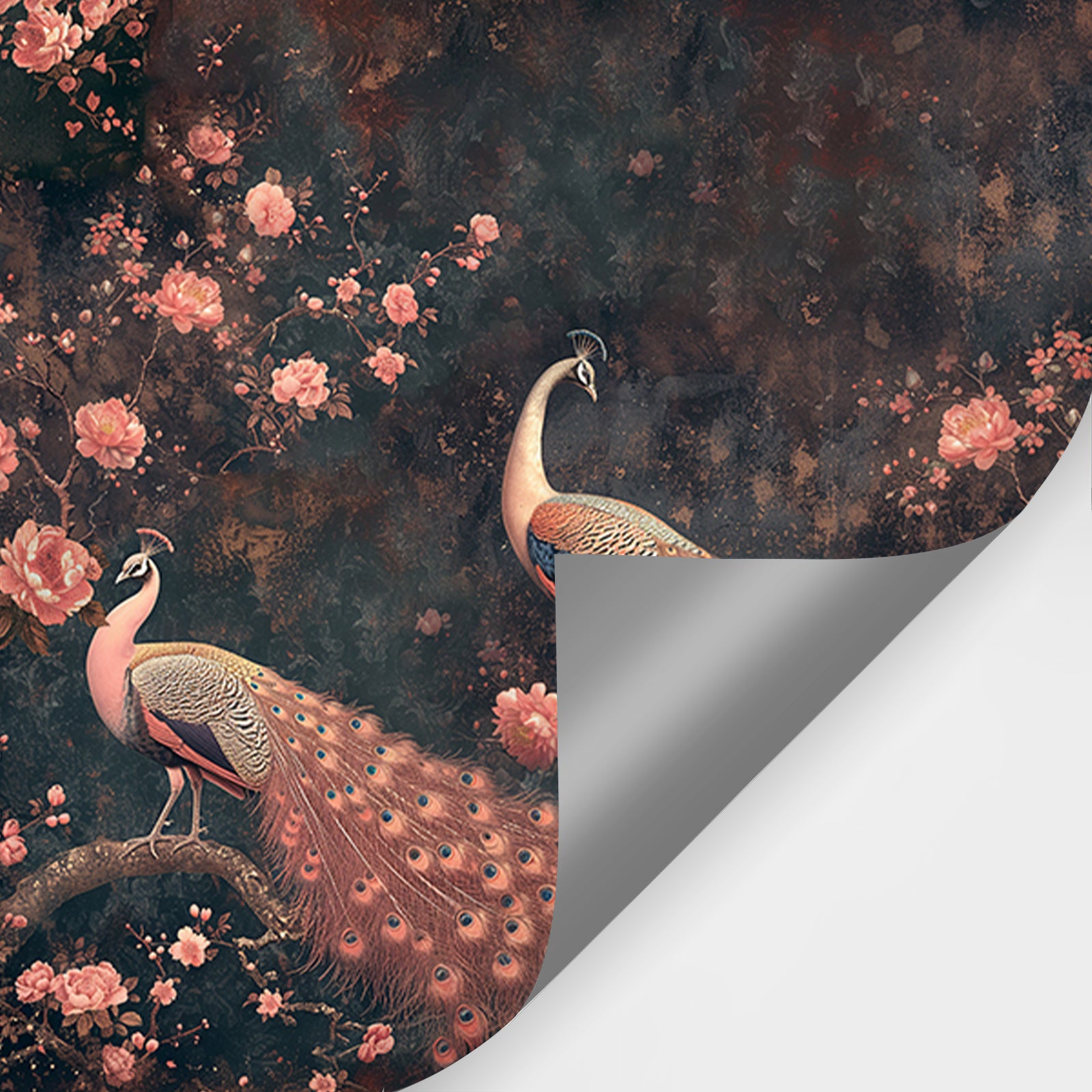 Peacock Flower Peel and Stick Wall Mural