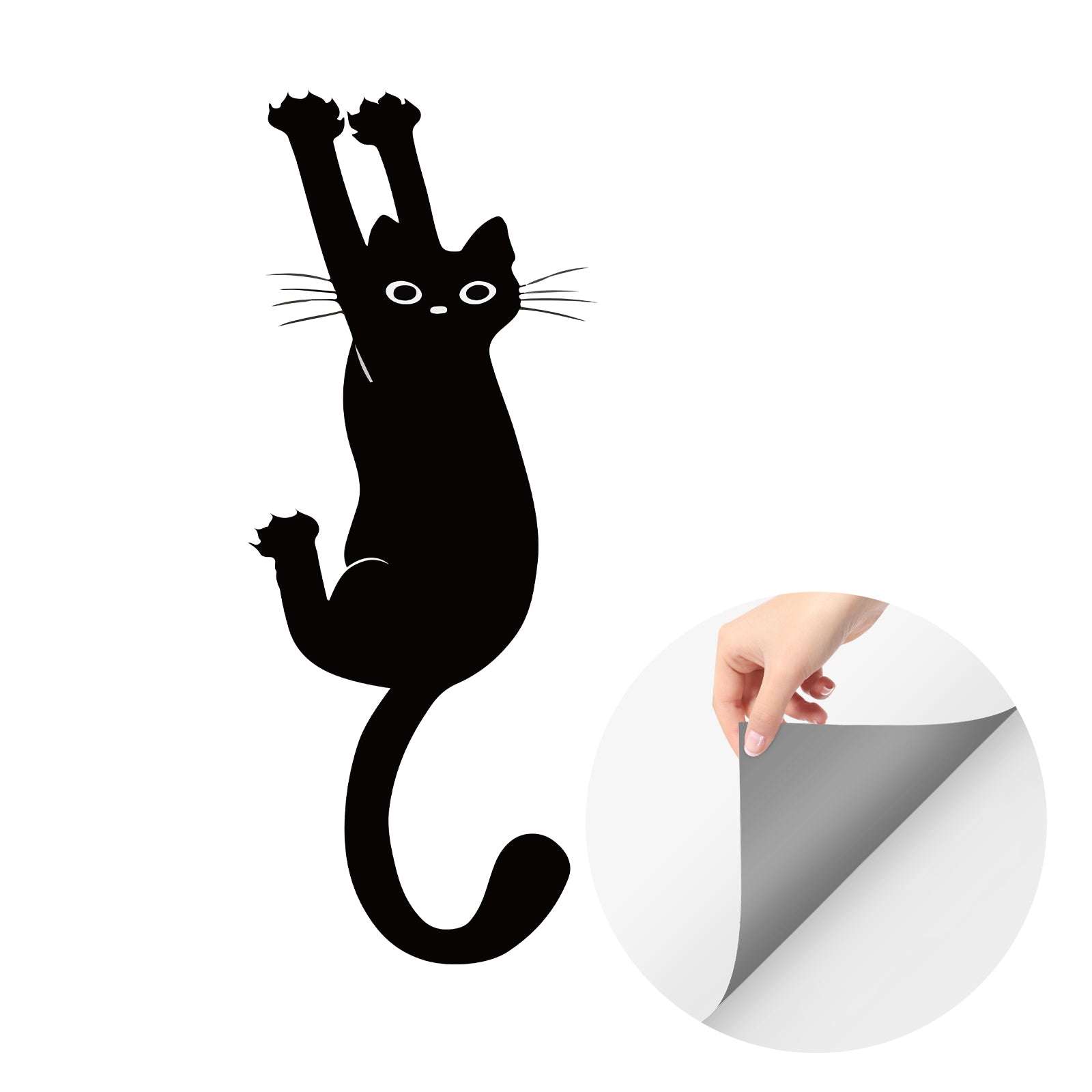 Mischievous Black Cat Peel and Stick Wall Decal