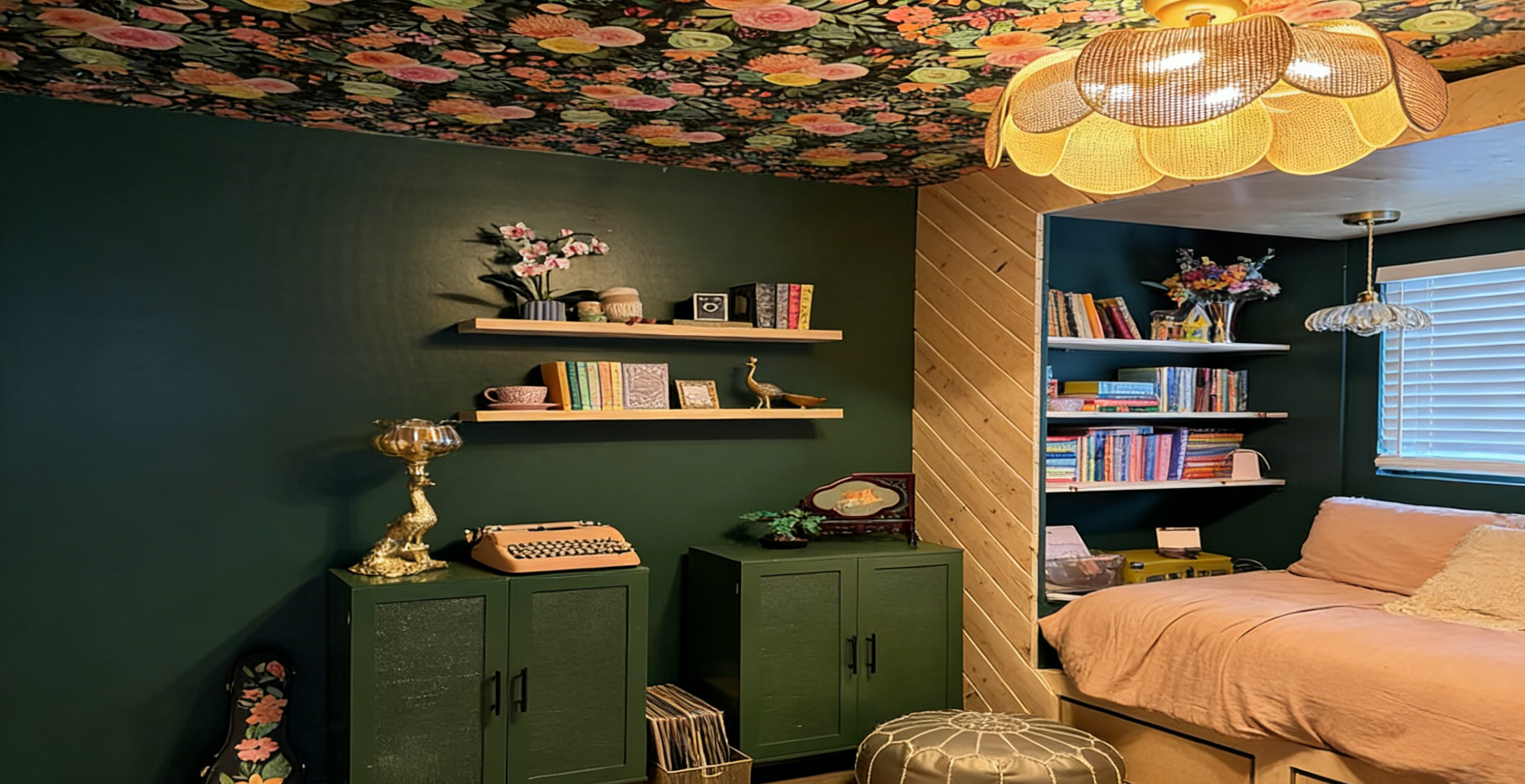 Ceiling Wallpaper? The Trick Designers Use in Tiny Rooms