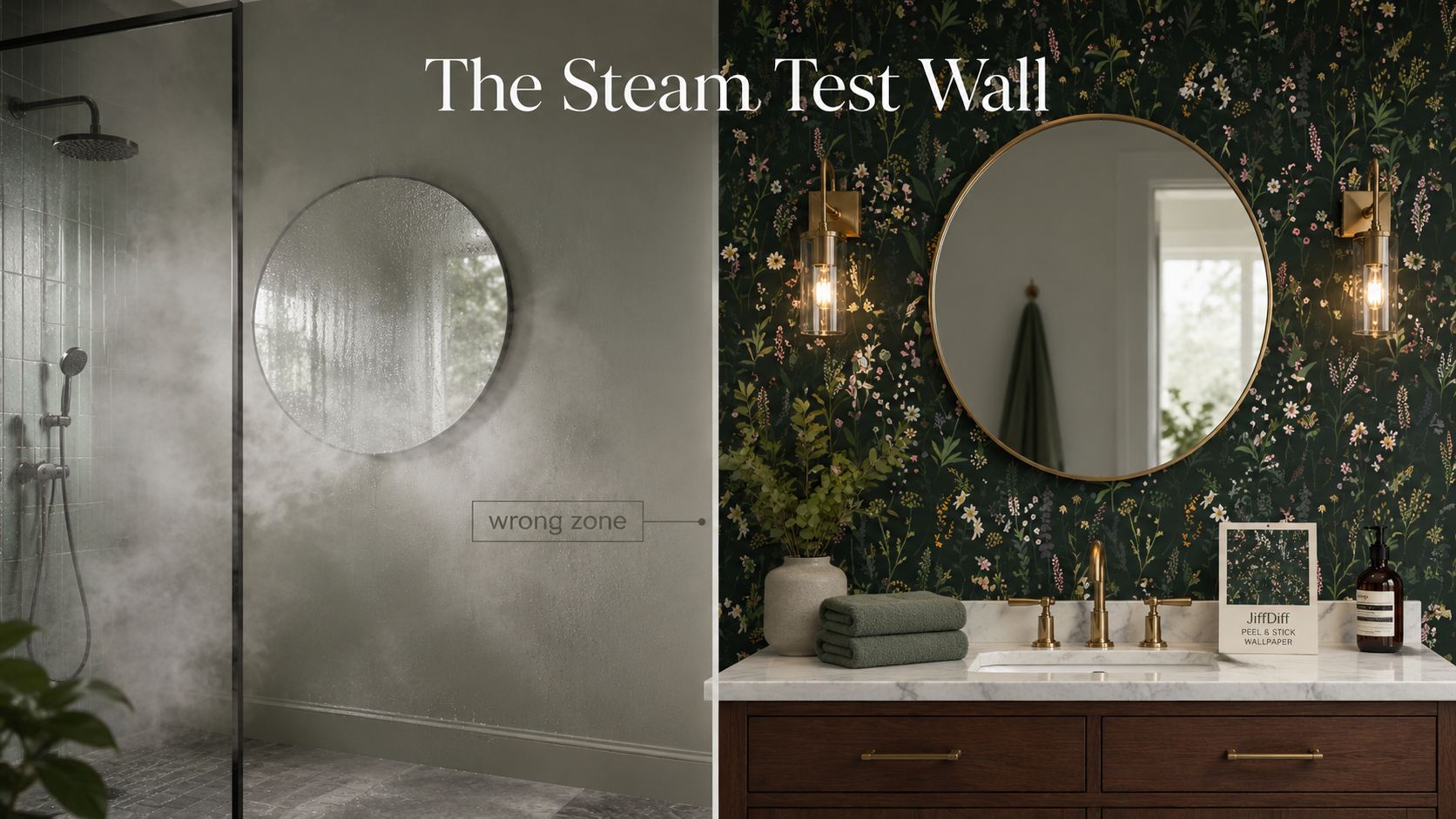 Peel and Stick Wallpaper in Bathrooms: What Actually Holds Up Against Steam, Humidity, and Daily Splashes