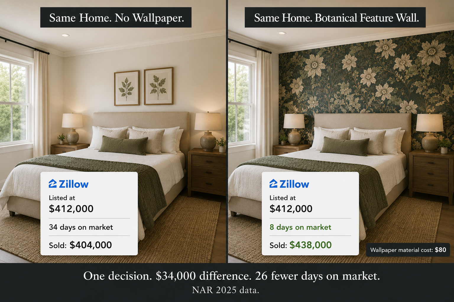 How Much Does Peel and Stick Wallpaper Really Add to a Listing's Sale Price?