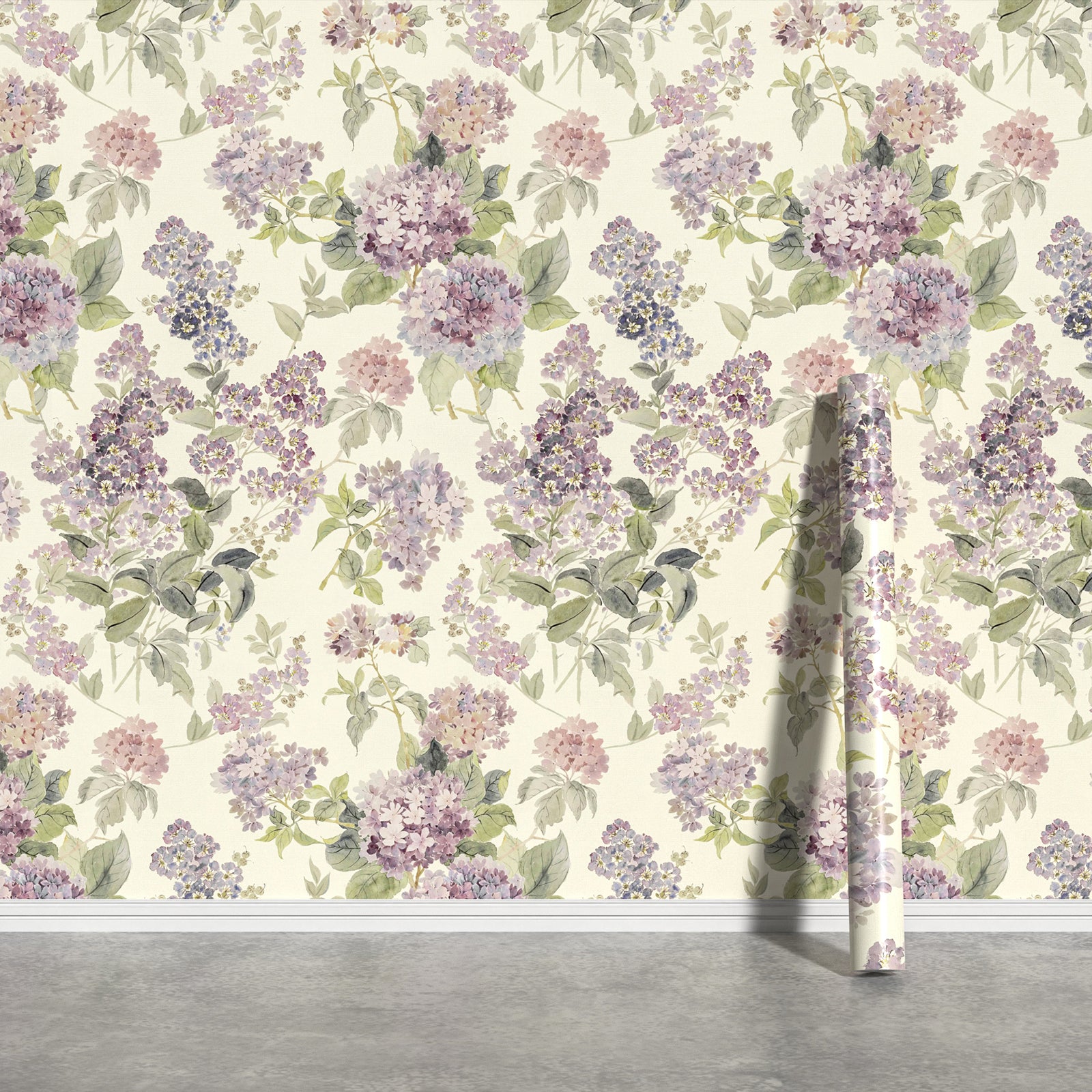 Purple Lilac Floral Vintage Peel and Stick Wallpaper
