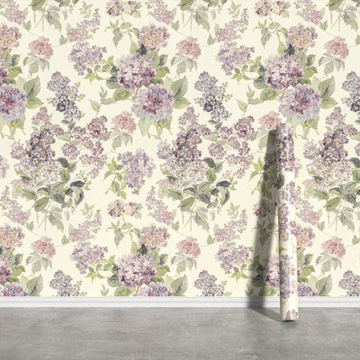 Purple Lilac Floral Vintage Peel and Stick Wallpaper