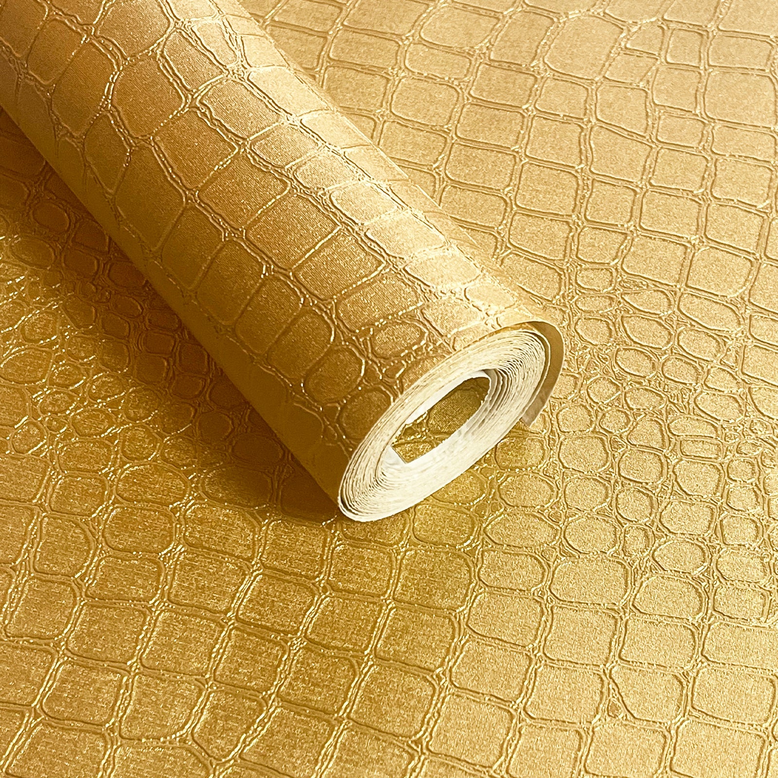 Removable Crocodile-Pattern Wallpaper, Embossed-Texture Wall Decal