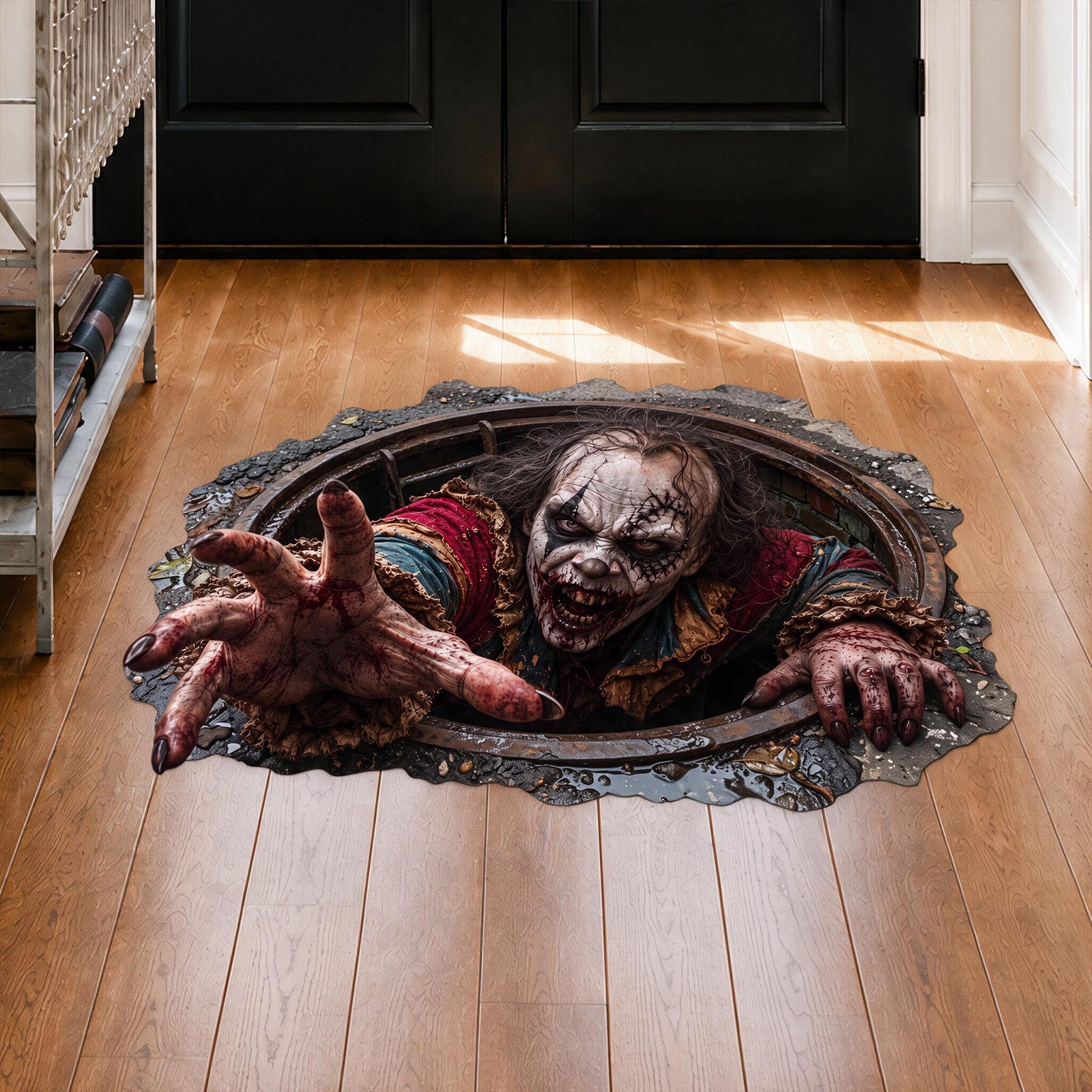 Halloween decorations Sewer Clown Peel and Stick Floor Decal