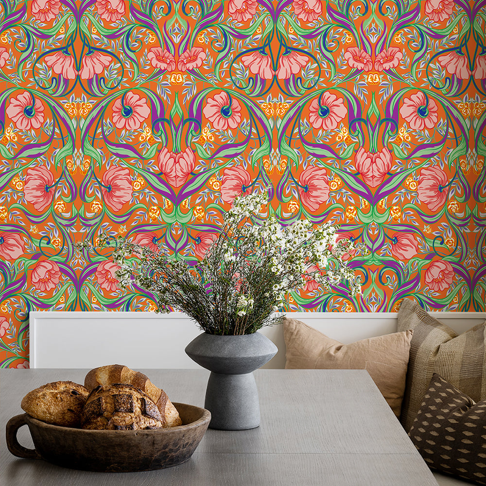 Vintage Floral Peel and Stick Wallpaper