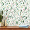 Green Meadow Botanical Floral Peel and Stick Wallpaper