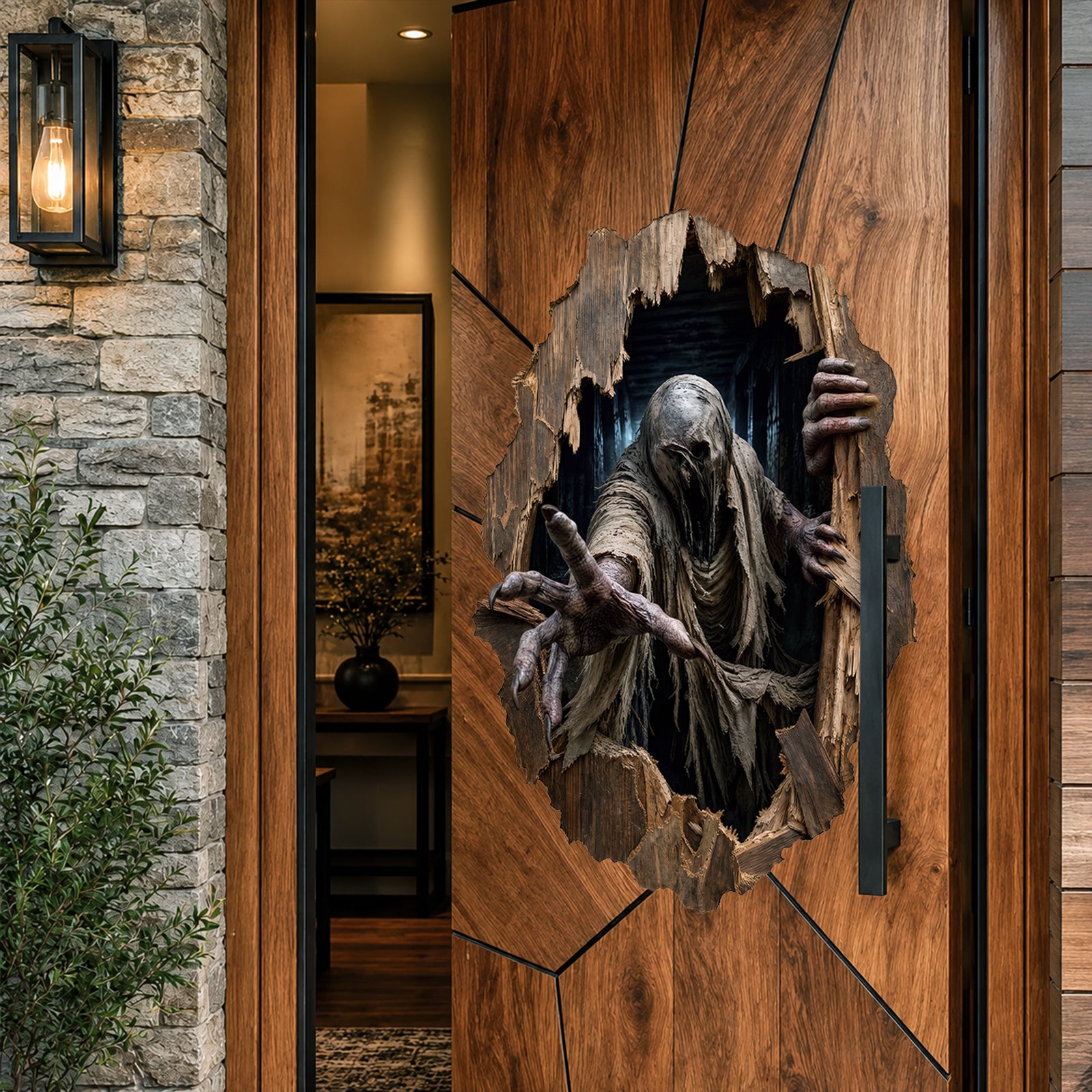 Halloween decorations Phantom Intruder Peel and Stick Door Decal
