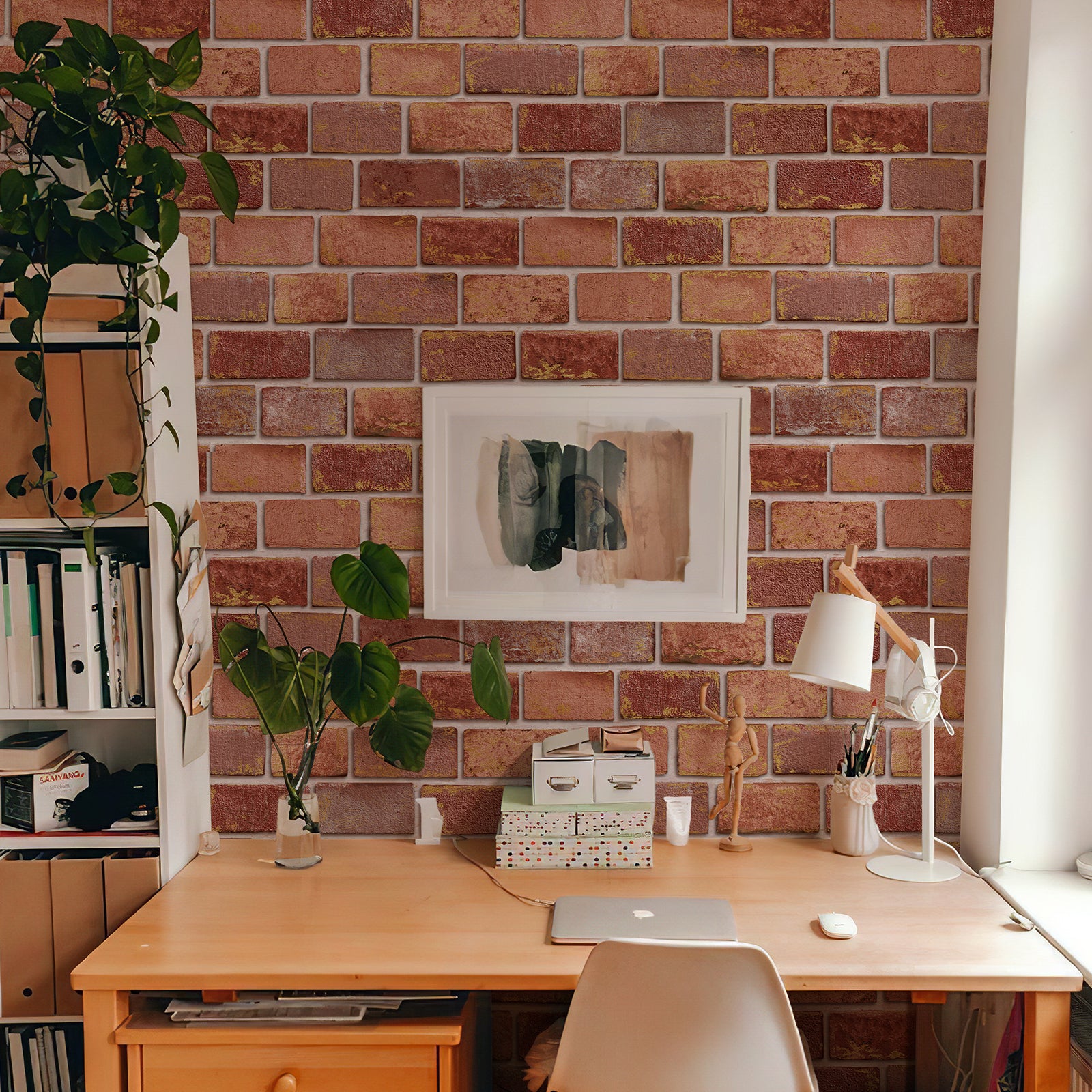 Muti-Color Brick Peel and Stick Wallpaper
