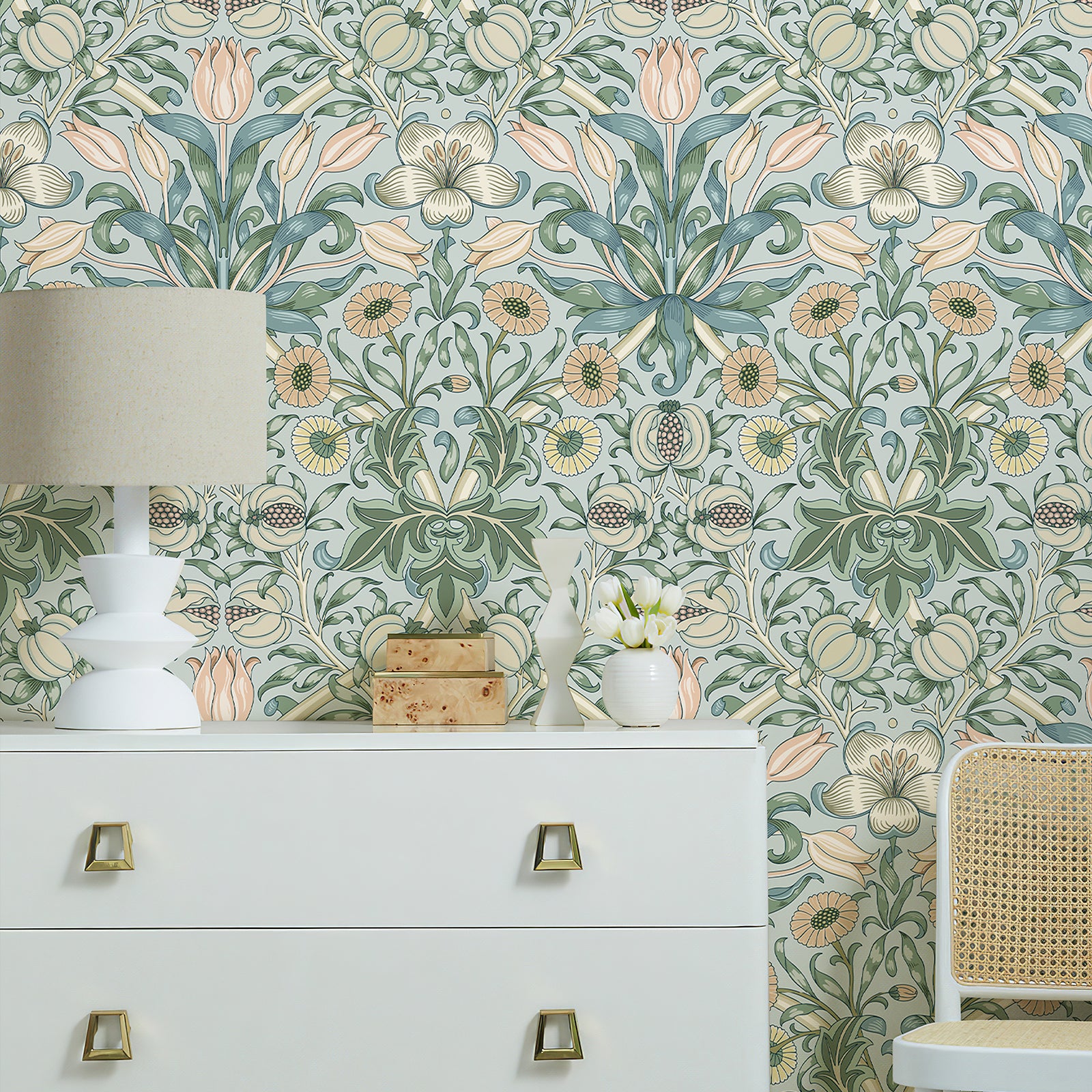 Vintage Pomegranate Flower Wallpaper
