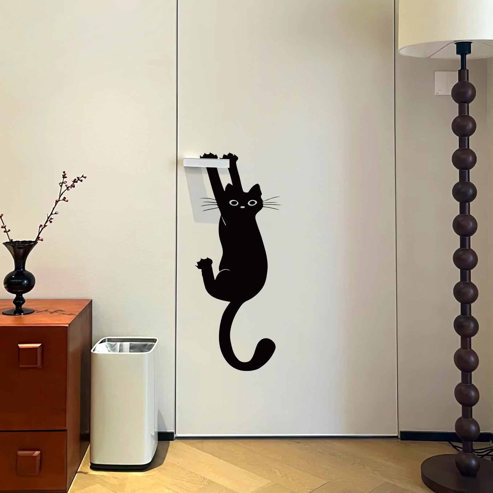 Mischievous Black Cat Peel and Stick Wall Decal