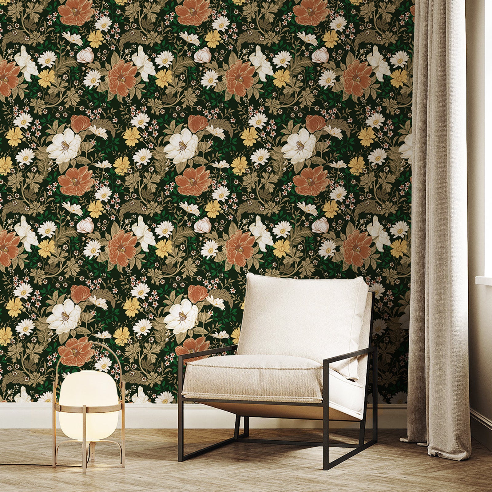 Vintage Farmhouse Botanical Wallpaper