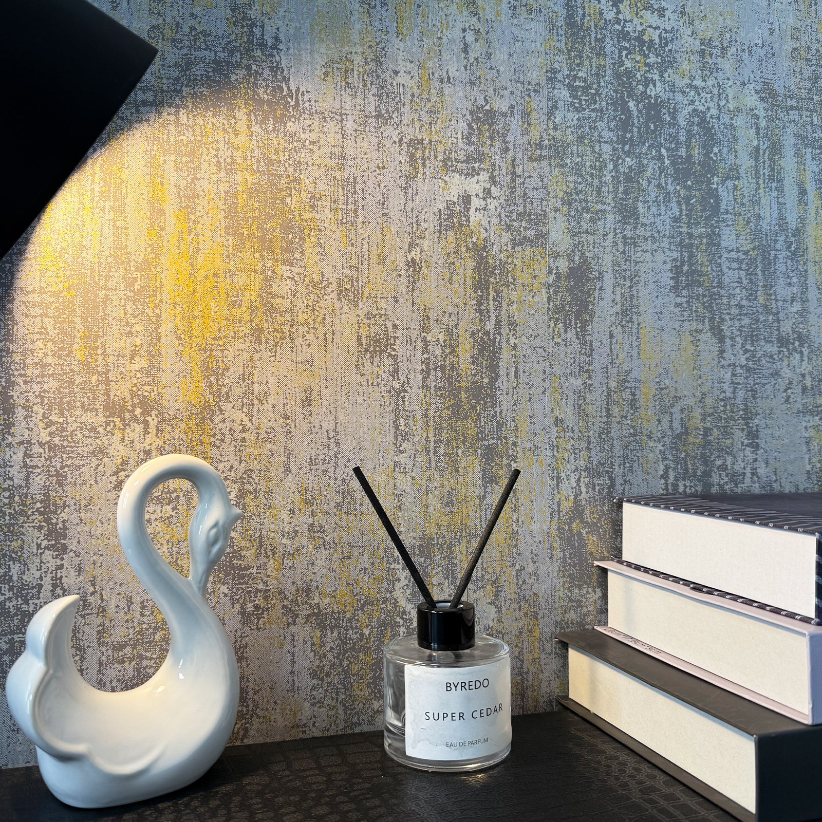 Distressed Metallic Wallpaper