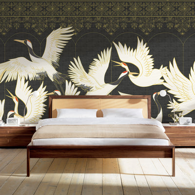Soaring Cranes Peel and Stick Wall Mural