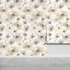 Biege Watercolor Flower Removable Peel and Stick Wallpaper
