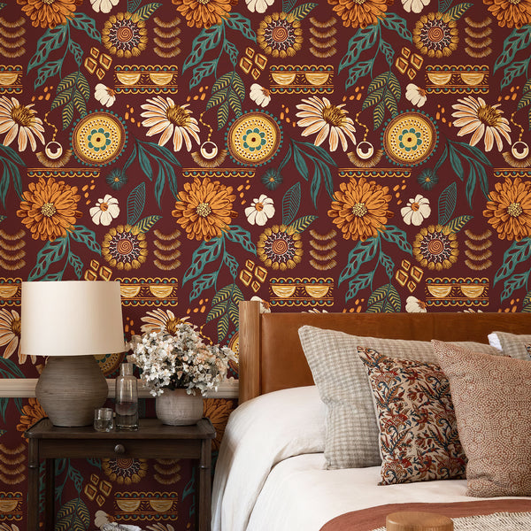 Boho Sun Flora Tapete