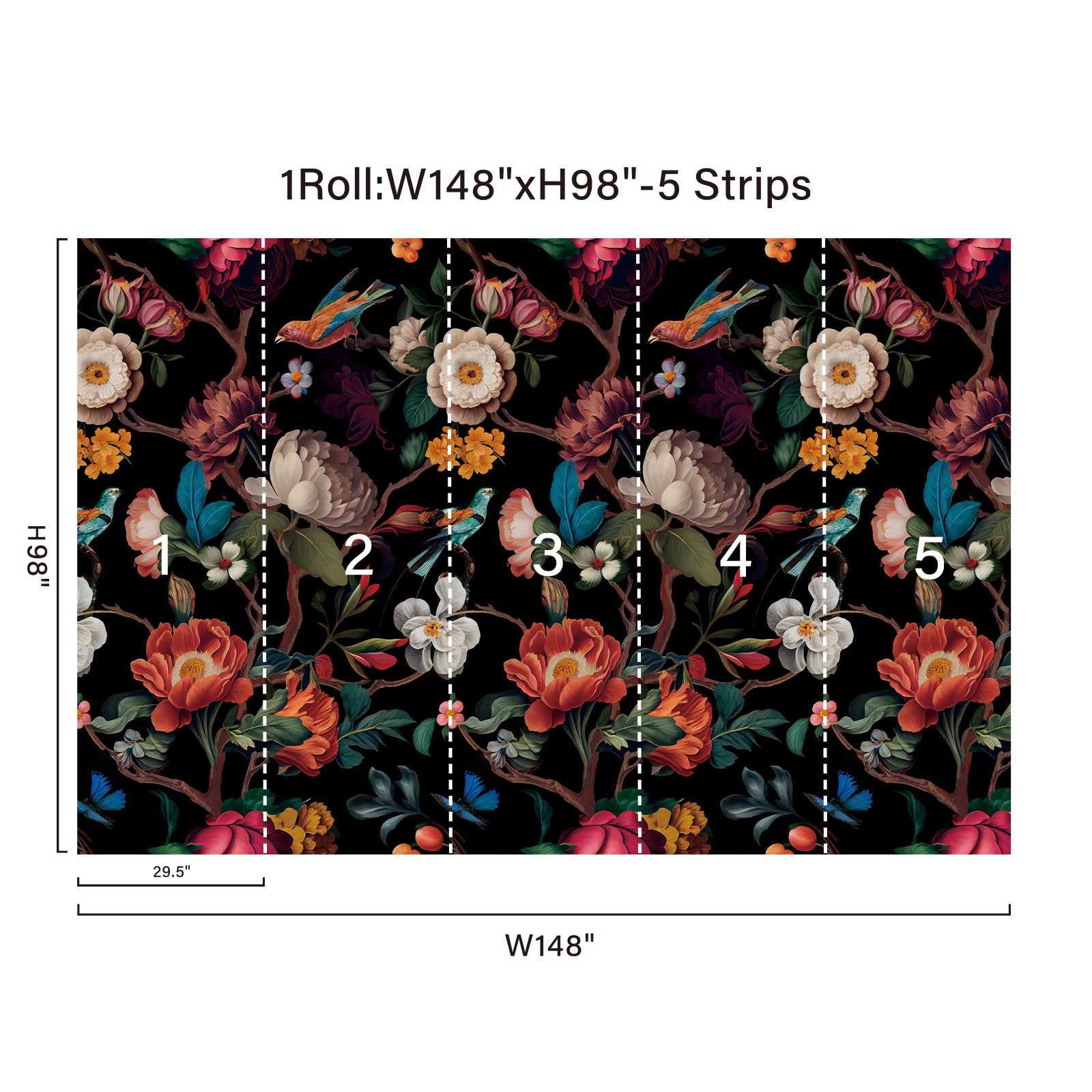 Floral Branches Peel and Stick Wall Mural