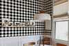 White and Black Picnic Plaid Wallpaper