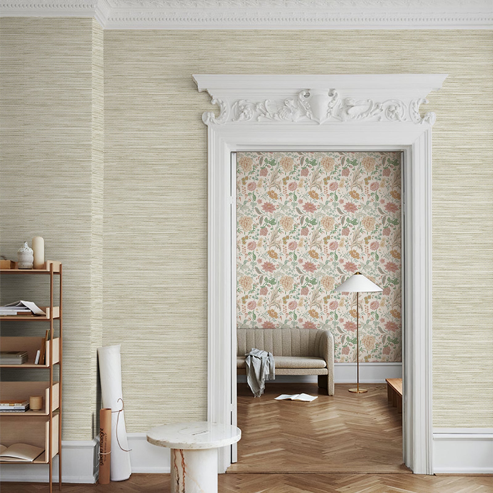 Grasscloth Woven Removable Peel and Stick Wallpaper