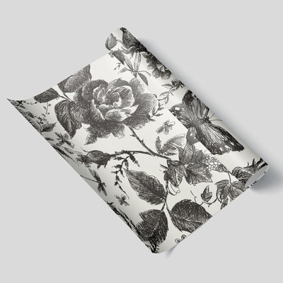 Black Rose Butterfly Peel and Stick Wallpaper