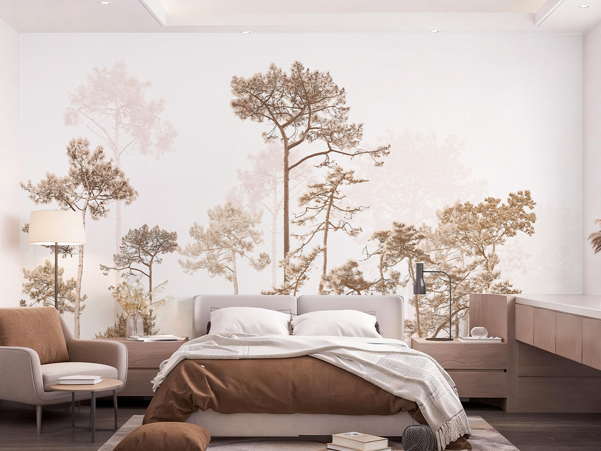 Forest Foggy Peel and Stick Wall Mural