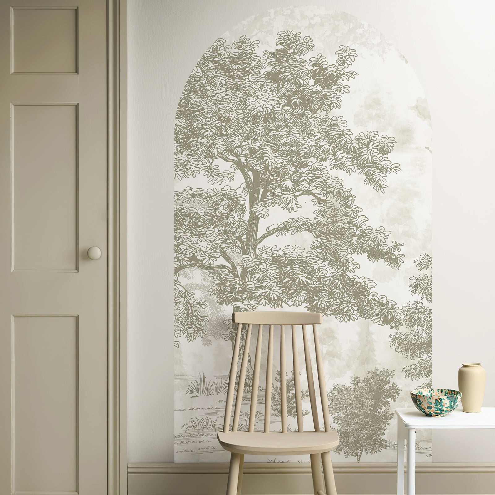 Arch Vintage Peaceful Landscape Peel and Stick Wall Decal